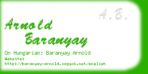 arnold baranyay business card